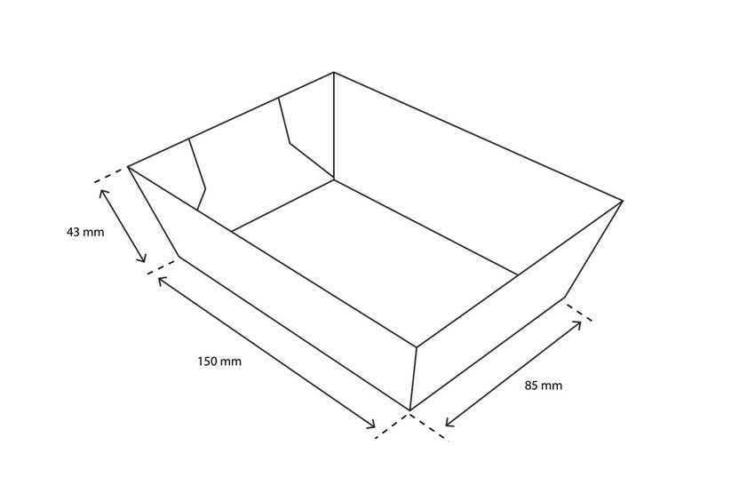 A13 - Ravier Carton Kraft - 130x78x43 - 50 pcs. 