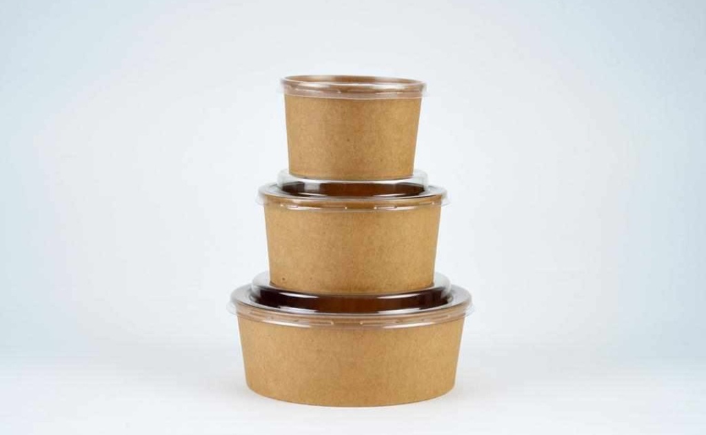 Saladier en carton pokebowl Kraft combi 20oz/500 ml. 150 pcs.+ 150 pcs.