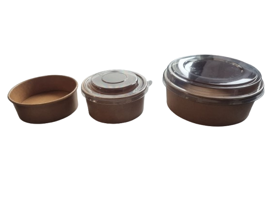 Pot salade kraft BOWL BRUN 250ml double laminage(int+ext) - 100*88.5*46 - (10 pqt x 50 pcs.) - 500 pcs.