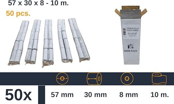 57300810 - Rouleaux Thermique Papier  48gr. 57x30x8 cm. 10 m.