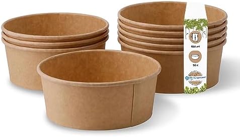 Saladier en carton pokebowl Kraft combi 26oz/750 ml. 150 pcs.+ 150 pcs.