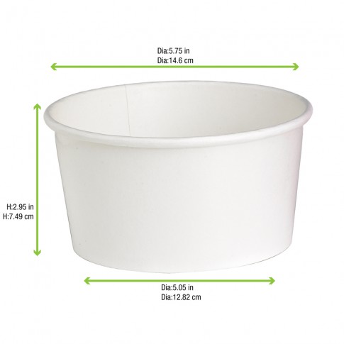 Saladier rond en carton blanc "Buckaty" H75mm 900ml - 45 pcs.