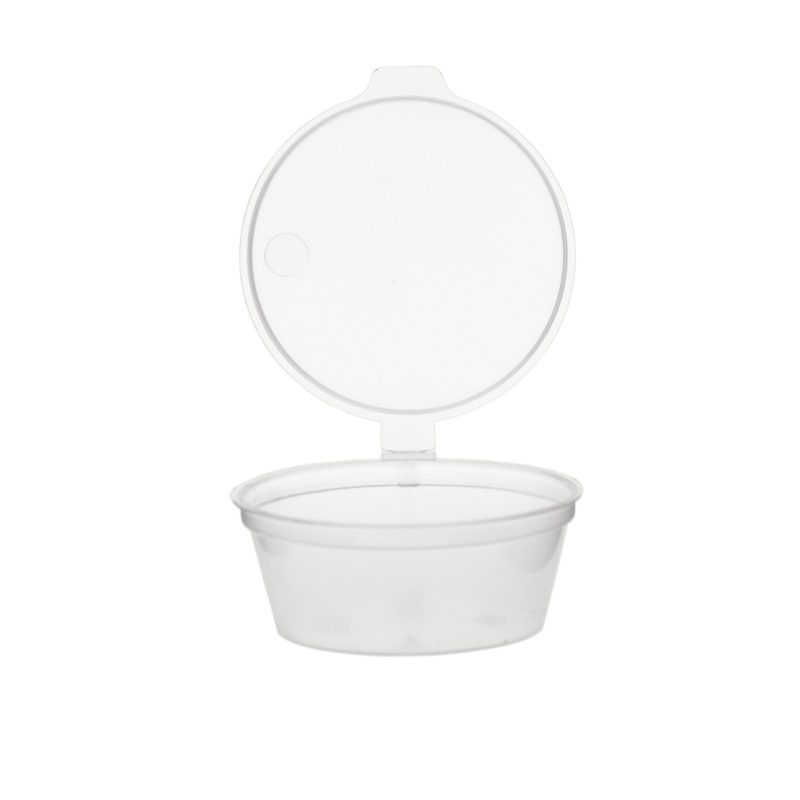 Pot à sauce 2oz/60cc avec couvercle fixe - 1000 pcs.