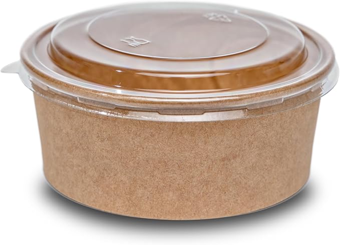 Saladier en carton pokebowl Kraft combi 20oz/500 ml. 150 pcs.+ 150 pcs.