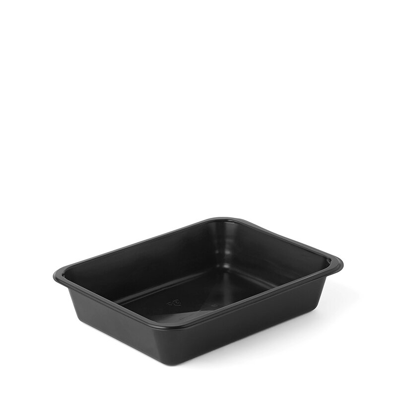 Assiette menu tray PP noir 225x175x45 mm - 1 comp. - 125 pcs.
