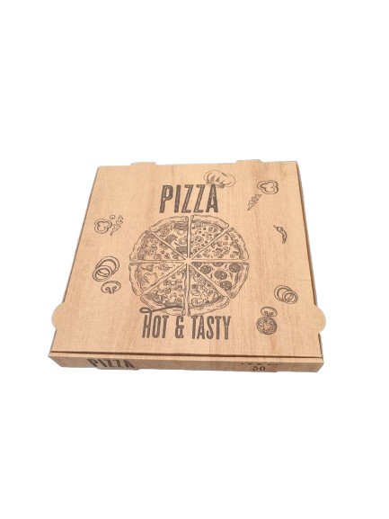 [32324B] Pizza doos 32x32x4 cm. Brun 100 pcs.