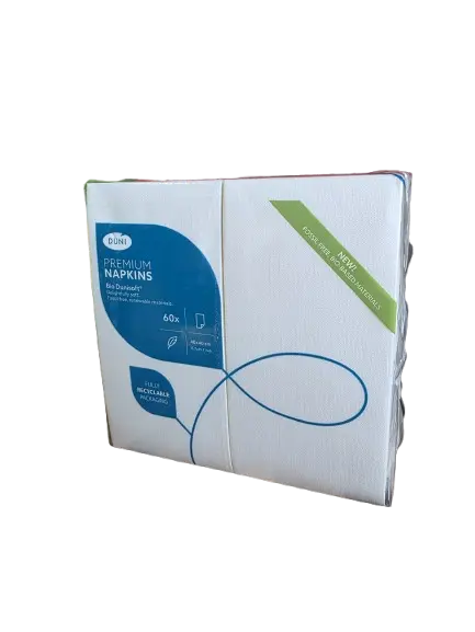 DUNISOFT Serviette BIO 40*40 cm White 1/8 - (6 x 60 pcs.) / 360 pcs.