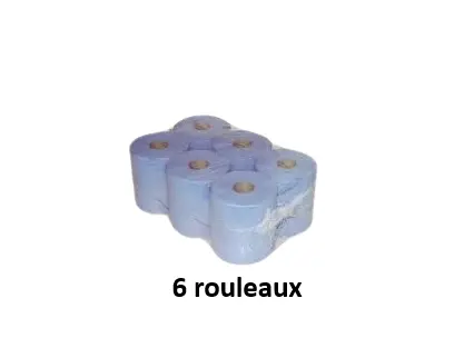 [122600BL] Essuie Main Devidage Central Blue Gauffre 450 f. / 6 roll.