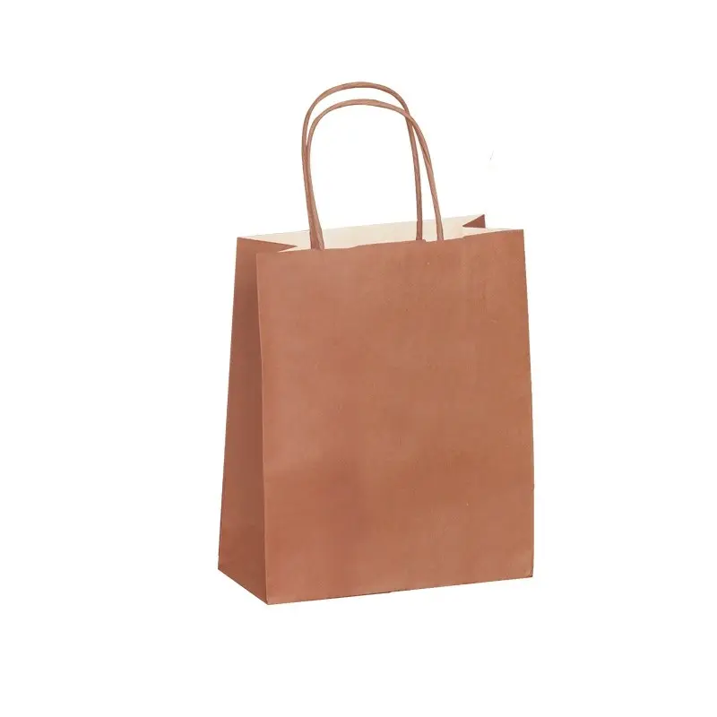 Draagtassen kraft papieren 26+17x25 cm. 250 stk.