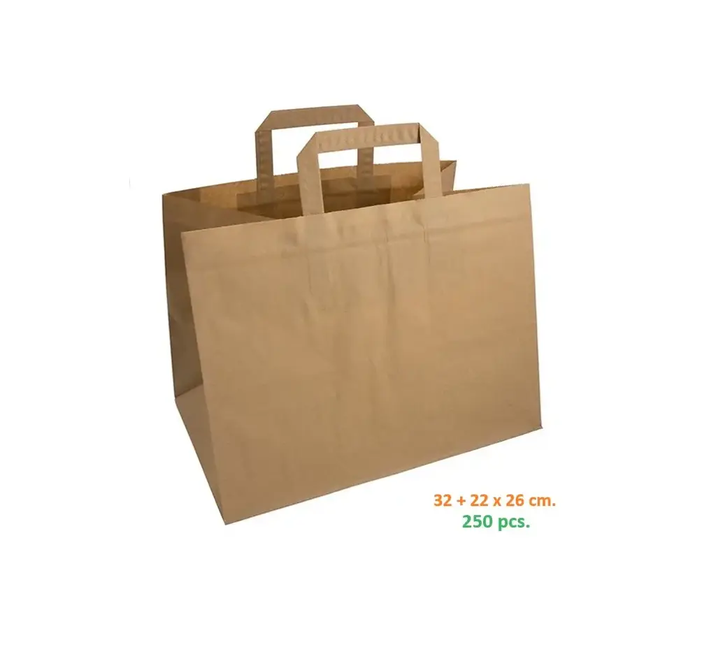 Sac en kraft 32+22x26 cm. 250 pcs.