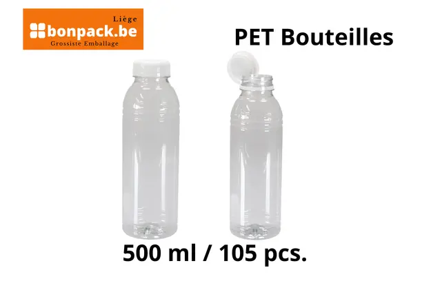 Bouteille Transparent + Couvercle / Combi 500ml - 105 pcs