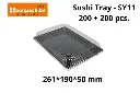 Sushi Tray Noir XL + Couvercle  Combi SY-11 / 261*190*50mm - 200 pcs.