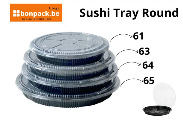 Sushi Tray ROUND + Couvercle Combi SY-61 / 280*50mm - 120 pcs.