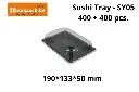 Sushi Tray Noir + Couvercle  Combi SY-05 / 185x130x20mm - 400 pcs.