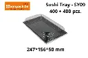Sushi Tray Noir + Couvercle  Combi SY-09 / 237x145x50mm - 400 pcs.