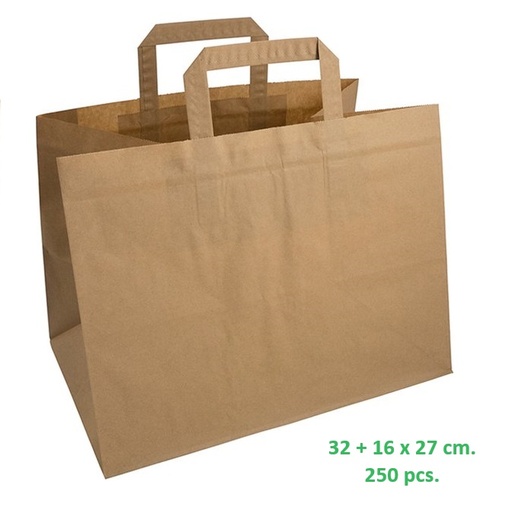 [B321627] Sac en kraft 32+16x27 cm. 250 pcs.