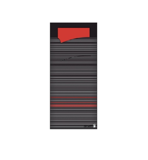 B101 - Pochettes Couvert Noir + Serviette Blanche 100 Pièces