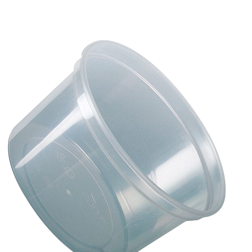 [QCR115702] MW Round Container 500cc 500pcs CLEAR