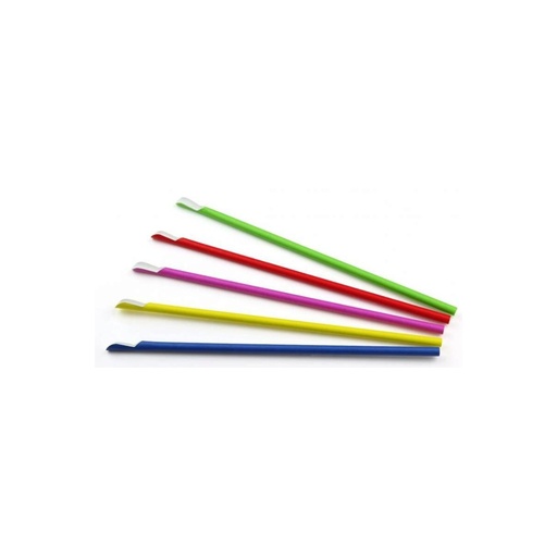 209060 - Paille cuillère carton multicolore- 8/200mm - 125 pcs.