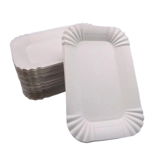 Assiette rectangulaire en carton blanc 13 x 20 cm - 250 pcs.