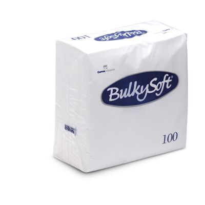 BulkySoft® Serviette cellulose - 2 ply- 40x40 cm. - 1/4 - WHITE - 100 pcs. 