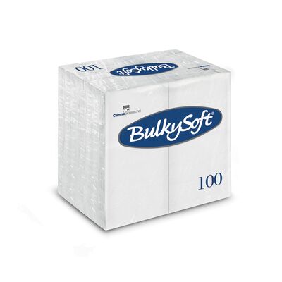 BulkySoft® Serviette cellulose - 2 ply- 40x40 cm. - 1/8 - WHITE- 100 pcs.