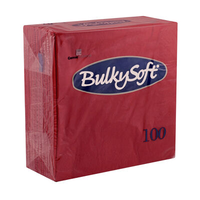 BulkySoft® Serviette cellulose - 2 ply- 40x40 cm. - 1/4 - BORDEAUX - 100 pcs.