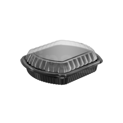 [1333] Menu tray PP noir combi + couvercle- 1 comp. - (4*50 pcs.) 200 pcs. 