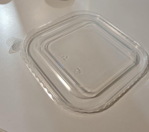 [20190830] RPET couvercle pour square container 750-1400ml / 170*170 / 300 pcs.