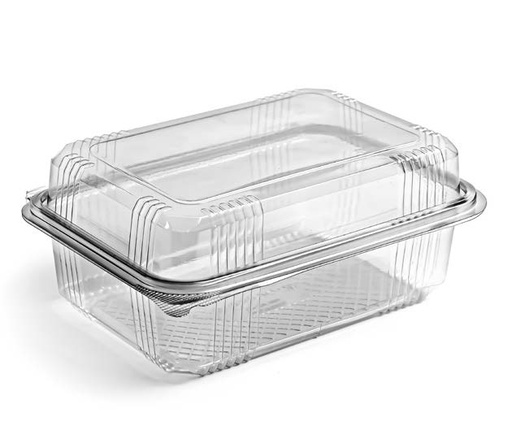 Barquette couvercle attenant HAUT PET 2000 cc. - 100 pcs.