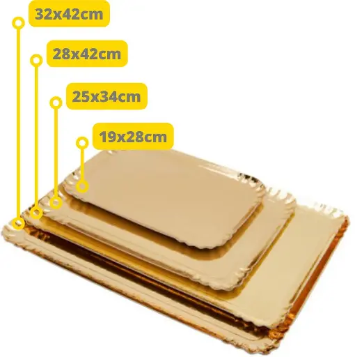 [OR284225] Plateau carton D'OR Rectangulaire 28*42 cm. - 25 pcs.