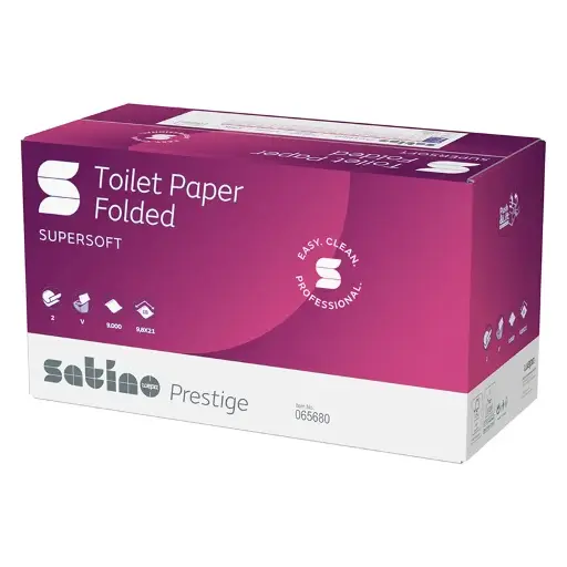 [HYPTW065681] WC Papier SATINO PRESTIGE 2 ply feuille a feuille 30 X 300