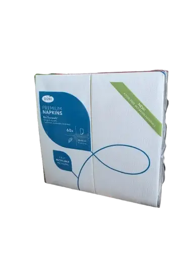 DUNISOFT Serviette BIO 40*40 cm White 1/8 - (6 x 60 pcs.) / 360 pcs.