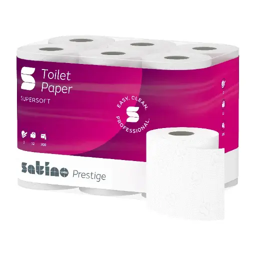 WC Papier SATINO PRESTIGE 2 ply 200 feuille - (8 x 12 roll)