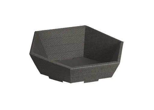 Panier cadeau en carton hexagonal ondulé 380x75x130 Ø340mm Medium - anthracite - 25 pcs.
